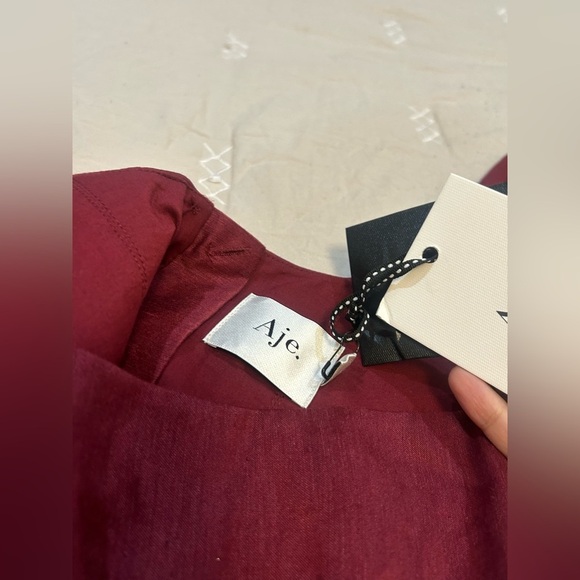 Aje audette pleated Red mini dress Womens size 2 - Picture 11 of 15